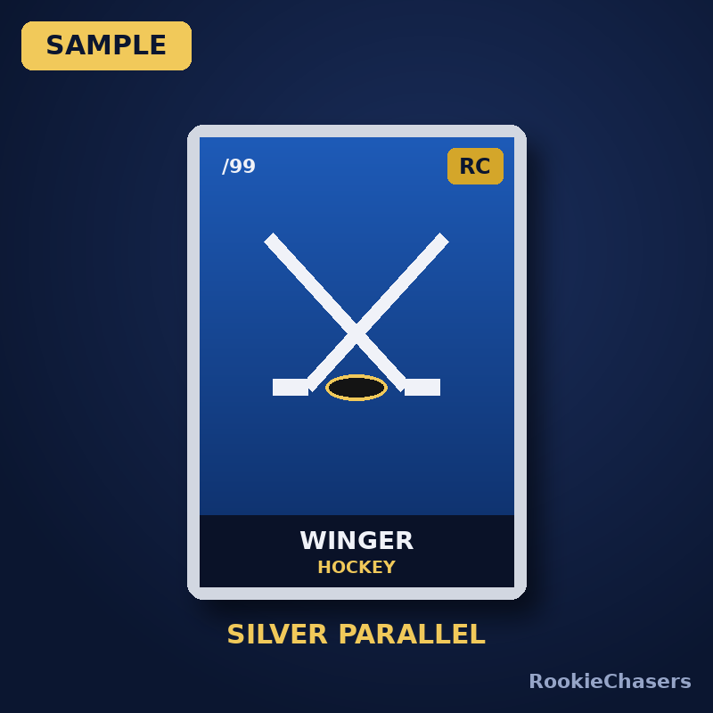 2024-25 Rookie Parallel – Hockey Winger Silver /99 (sample image)
