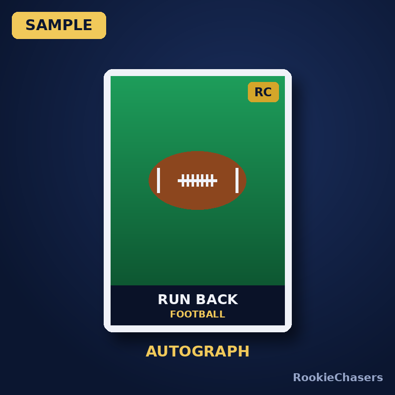 2024 Rookie Autograph – Football Running Back (sample image)