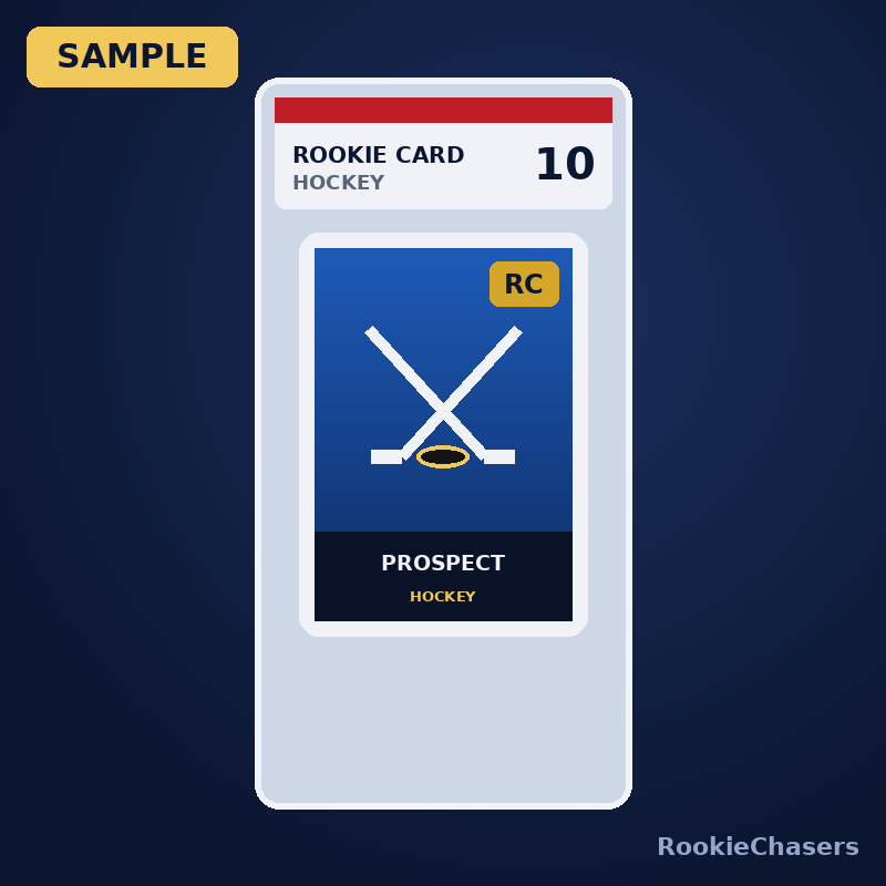 Graded 10 Gem Mint – 2023-24 Hockey Rookie #201 (sample image)